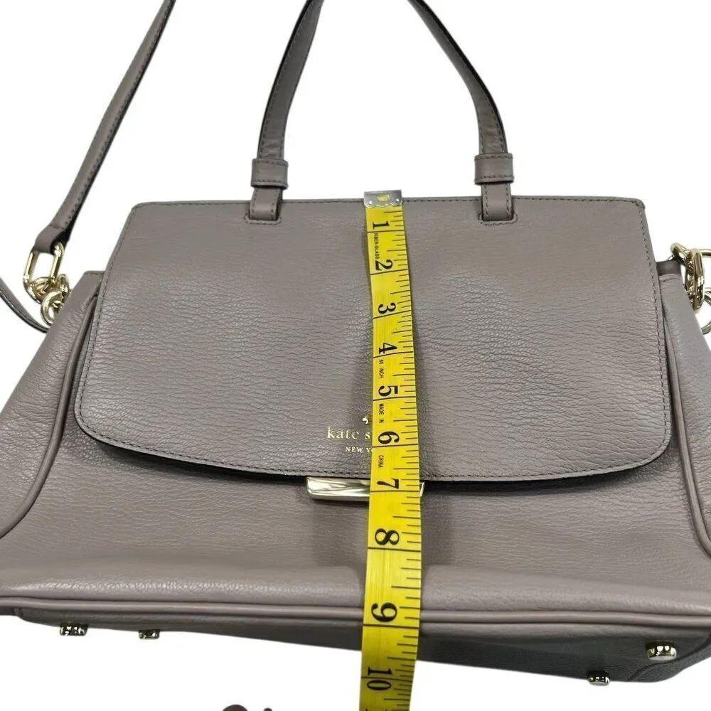 Kate Spade Rae Robinson Lane City Scape Leather Crossbody Satchel Grey